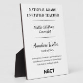 Personalized NBCT Middle childhood generalist フォトプラーク (側面)