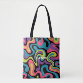 Personalized Neon Abstract Pattern — Retro Design トートバッグ (正面)