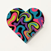 Personalized Neon Abstract Pattern — Retro Design ノートブック (裏面)