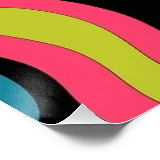 Personalized Neon Abstract Pattern — Retro Design ポスター (コーナー)