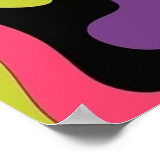 Personalized Neon Abstract Pattern — Retro Design ポスター (角)