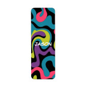 Personalized Neon Abstract Pattern — Retro Design ラベル (正面)