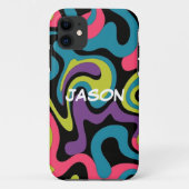 Personalized Neon Abstract Pattern — Retro Design Case-Mate iPhoneケース (裏面)