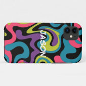 Personalized Neon Abstract Pattern — Retro Design Case-Mate iPhoneケース (裏面(横))