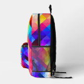 Personalized Neon Backpack | Abstract Rainbow Kids プリントバックパック (右)