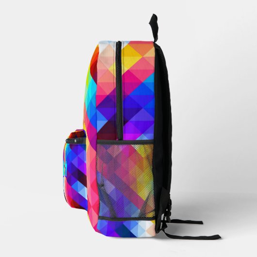 Personalized Neon Backpack | Abstract Rainbow Kids プリントバックパック (右)
