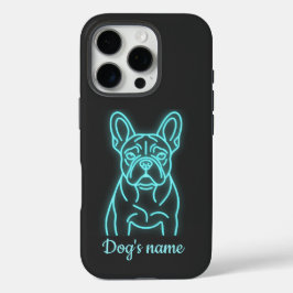 Personalized Neon French Bulldog iPhone 16 Proケース