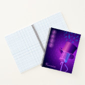 Personalized Neon Jazz Music Spiral Notebook ノートブック (内部)