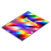 Personalized Neon Rainbow Notebook – Abstract  ノートブック (左側)
