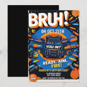 Personalized Nerf Battle Birthday  招待状 (正面/裏面)