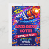 Personalized Nerf Birthday for kids Invitation 招待状 (正面)