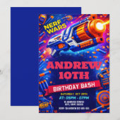 Personalized Nerf Birthday for kids Invitation 招待状 (正面/裏面)
