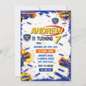 Personalized Nerf War Birthday Party Invitation  招待状 (正面)