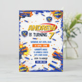 Personalized Nerf War Birthday Party Invitation  招待状 (スタンド正面)