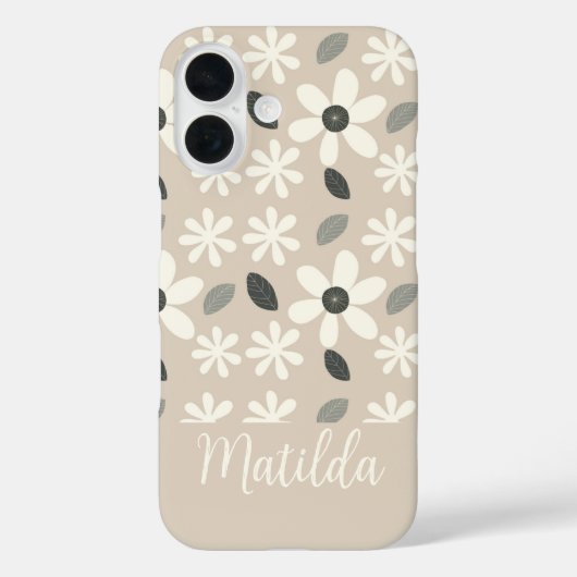Personalized neutral color daisy  Case-Mate iPhoneケース (裏面)
