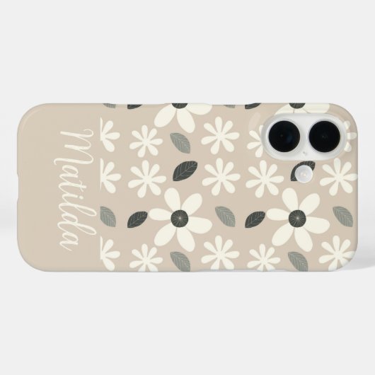 Personalized neutral color daisy  Case-Mate iPhoneケース (裏面 (横))
