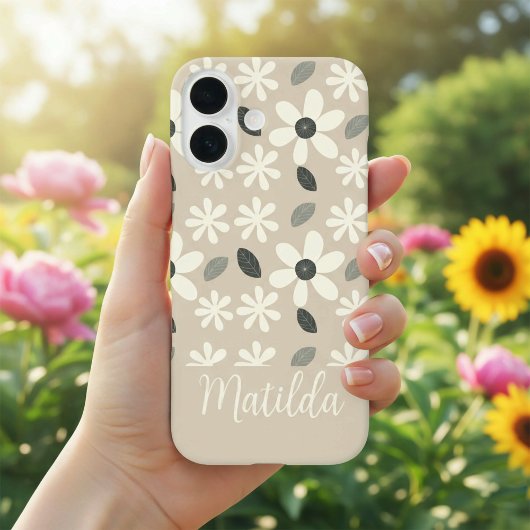 Personalized neutral color daisy  Case-Mate iPhoneケース