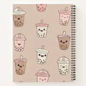 Personalized Neutral Cute Milky Bubble Tea ノートブック (裏面)
