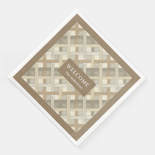 Personalized Neutral Napkins Elegant Table Accent (コーナー)