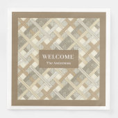 Personalized Neutral Napkins Elegant Table Accent (正面)