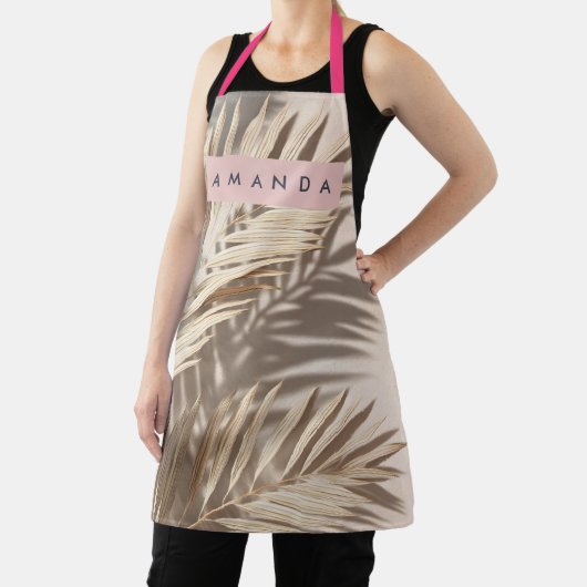 Personalized Neutral Palm Shadows Tropical エプロン (インサイチュ)