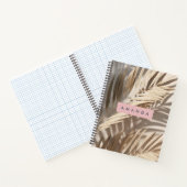 Personalized Neutral Palm Shadows Tropical ノートブック (内部)
