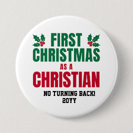 Personalized NEW CHRISTIAN FIRST CHRISTMAS 缶バッジ