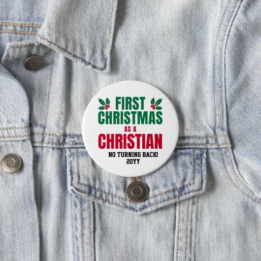 Personalized NEW CHRISTIAN FIRST CHRISTMAS 缶バッジ (インサイチュ)