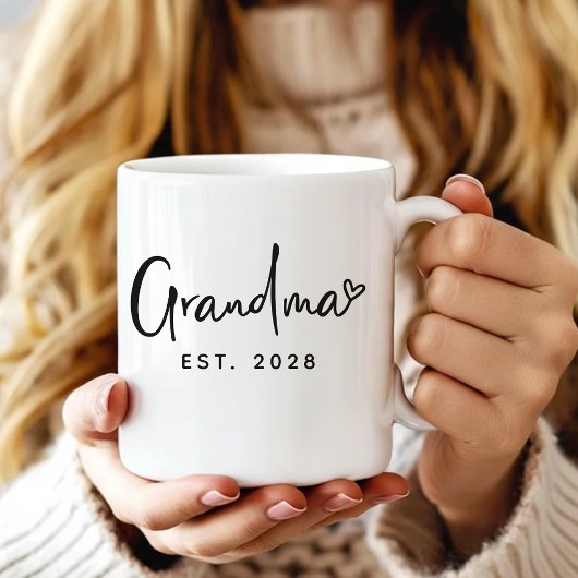 Personalized New Grandma Announcement Coffee Mug コーヒーマグカップ