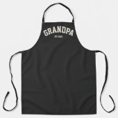 Personalized New Grandpa Est Date Father's Day エプロン (正面)
