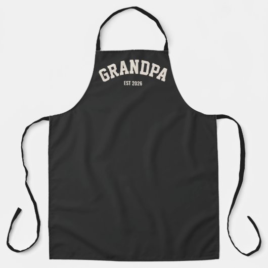 Personalized New Grandpa Est Date Father's Day エプロン (正面)