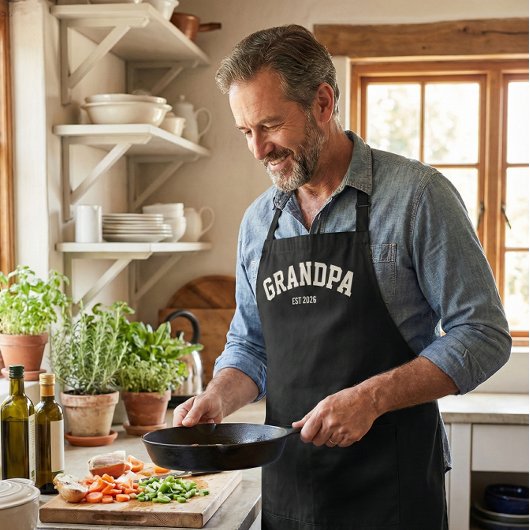 Personalized New Grandpa Est Date Father's Day エプロン