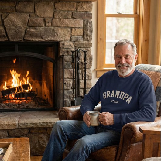 Personalized New Grandpa Est Date Father's Day スウェットシャツ