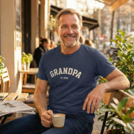 Personalized New Grandpa Est Date Father's Day トライブレンドＴシャツ