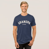 Personalized New Grandpa Est Date Father's Day トライブレンドＴシャツ (正面全面)