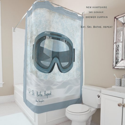 Personalized New Hampshire Ski. Eat Sleep Ski シャワーカーテン