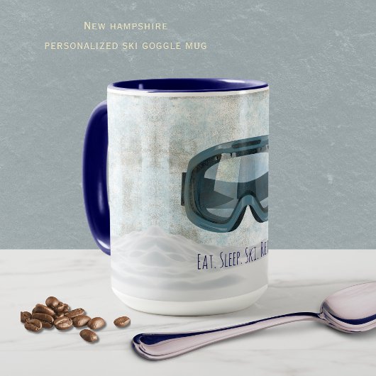 Personalized New Hampshire Ski | Eat Sleep Ski マグカップ