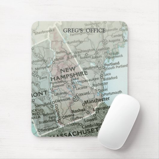 Personalized New Hampshire State Map マウスパッド (マウス)