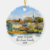Personalized New Haven Ornament Custom Connecticut セラミックオーナメント (正面)