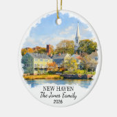 Personalized New Haven Ornament Custom Connecticut セラミックオーナメント (左)