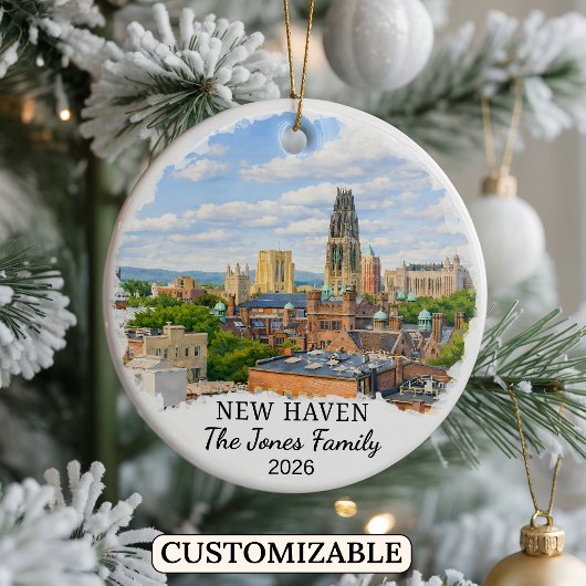Personalized New Haven Ornament Custom Connecticut セラミックオーナメント