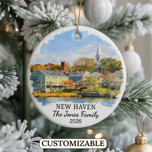 Personalized New Haven Ornament Custom Connecticut セラミックオーナメント
