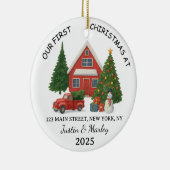 Personalized New Home Ornament Custom Address Keep セラミックオーナメント (右)