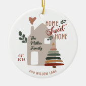 Personalized New Home Sweet Home Christmas セラミックオーナメント (正面)