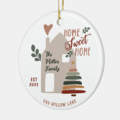Personalized New Home Sweet Home Christmas セラミックオーナメント (左)