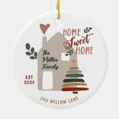 Personalized New Home Sweet Home Christmas セラミックオーナメント (裏面)