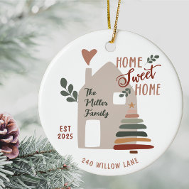 Personalized New Home Sweet Home Christmas セラミックオーナメント