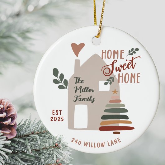 Personalized New Home Sweet Home Christmas セラミックオーナメント