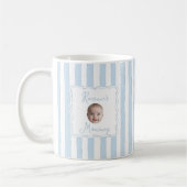 Personalized New Mom Baby Name Face Photo コーヒーマグカップ (左)