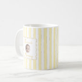 Personalized New Mom Baby Name Face Photo コーヒーマグカップ (正面左)